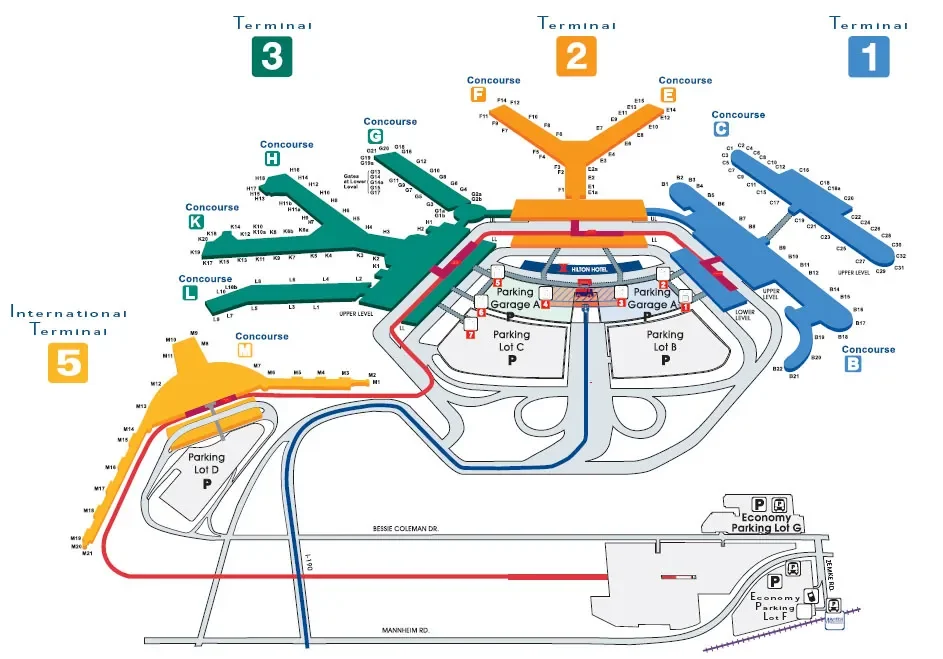 Map of the O'Hare terminals and the ATS