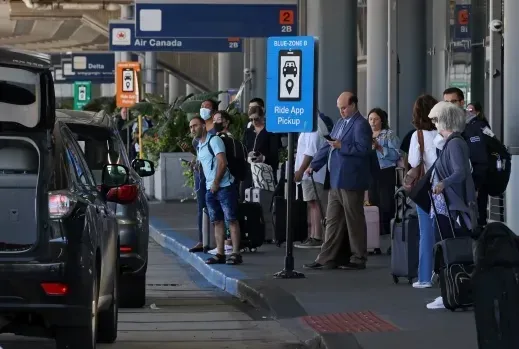 The ride-hailing pick-up point at T2