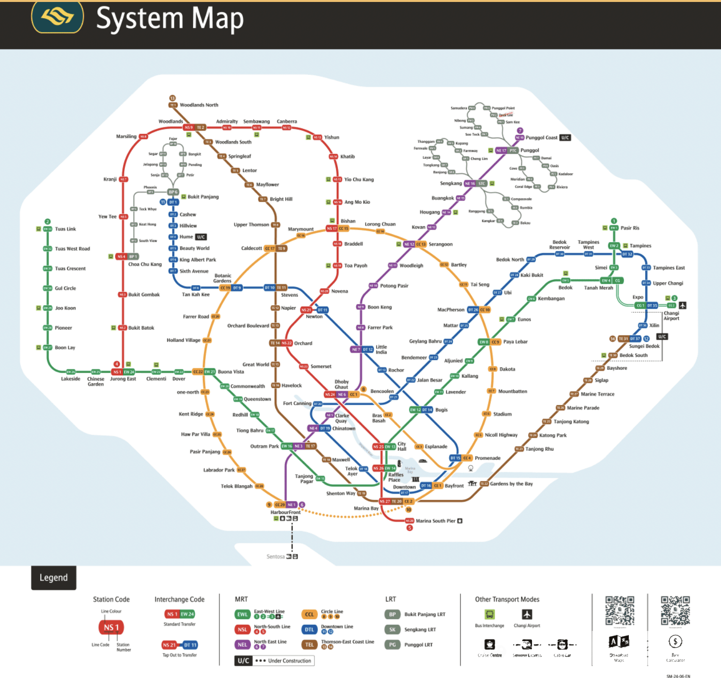 Singapore MRT system map
