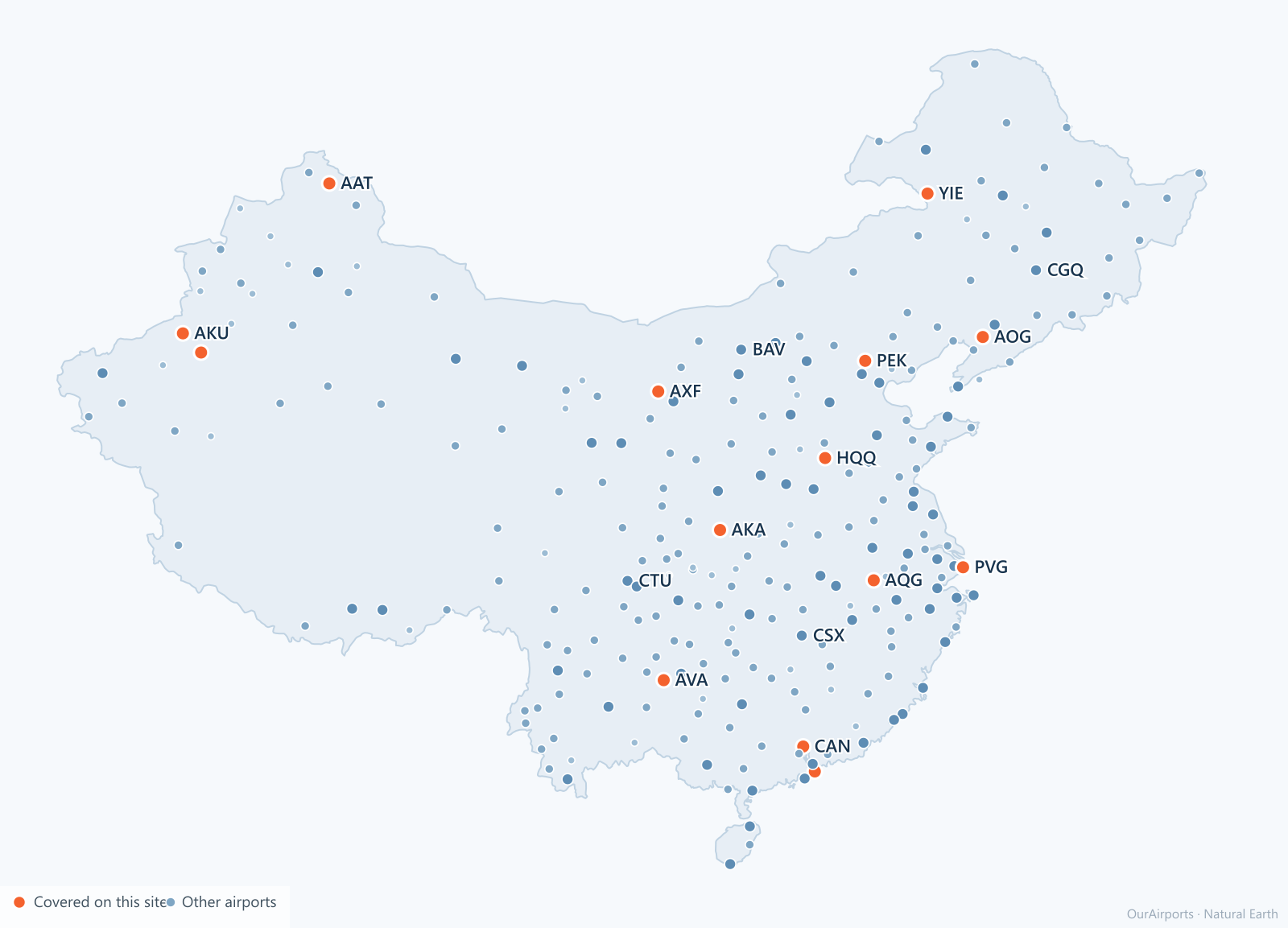 China airport distribution map: 262 scheduled airports