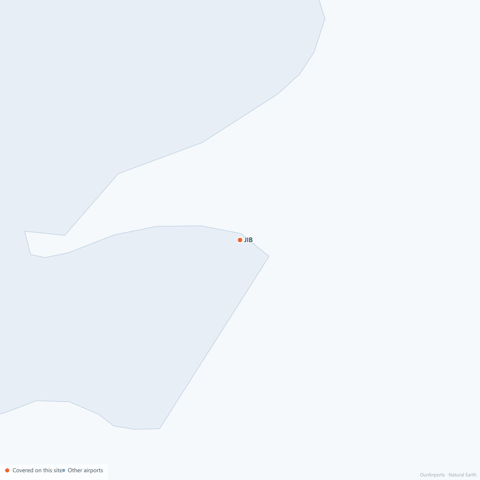 Djibouti airport distribution map: 1 scheduled airports