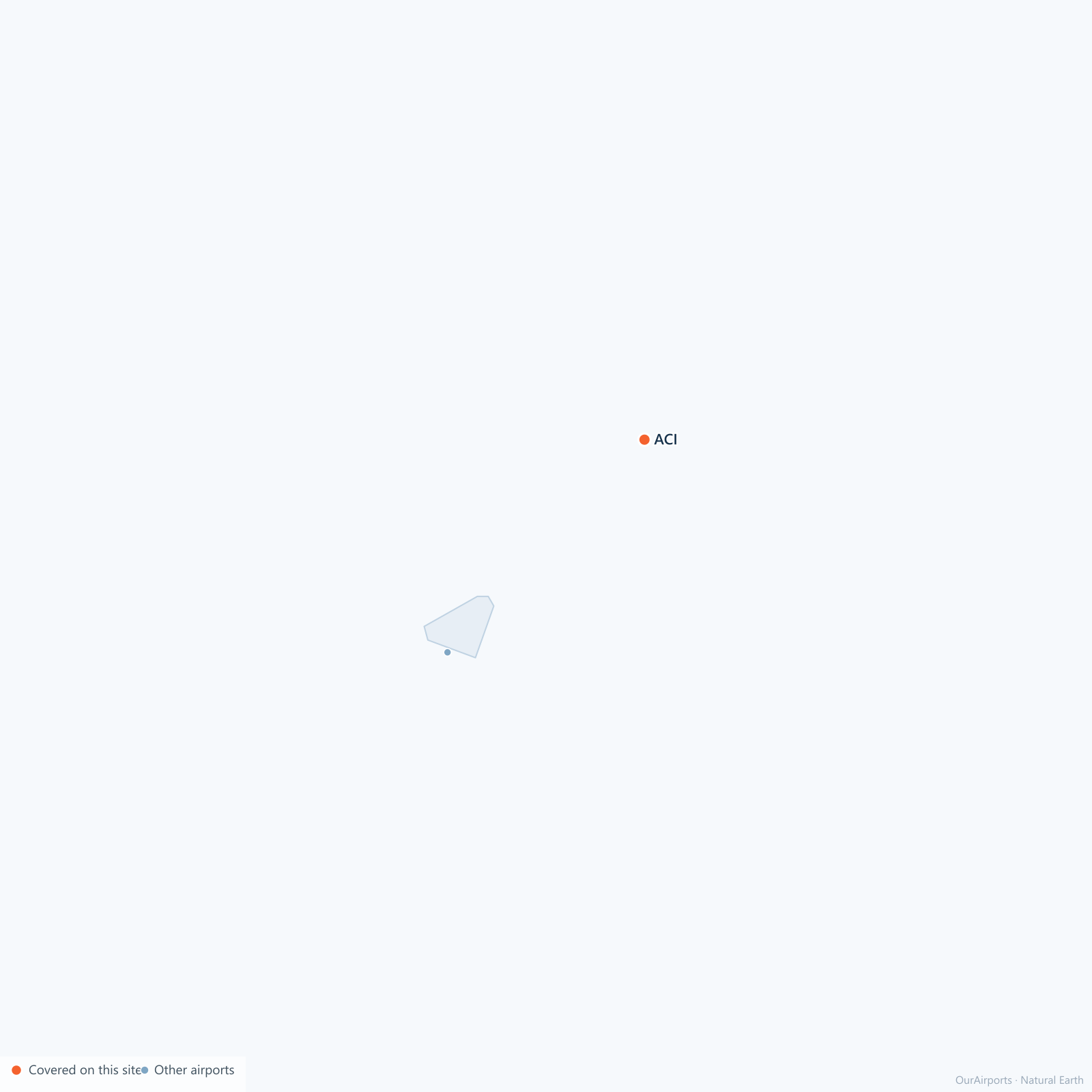 Guernsey airport distribution map: 2 scheduled airports