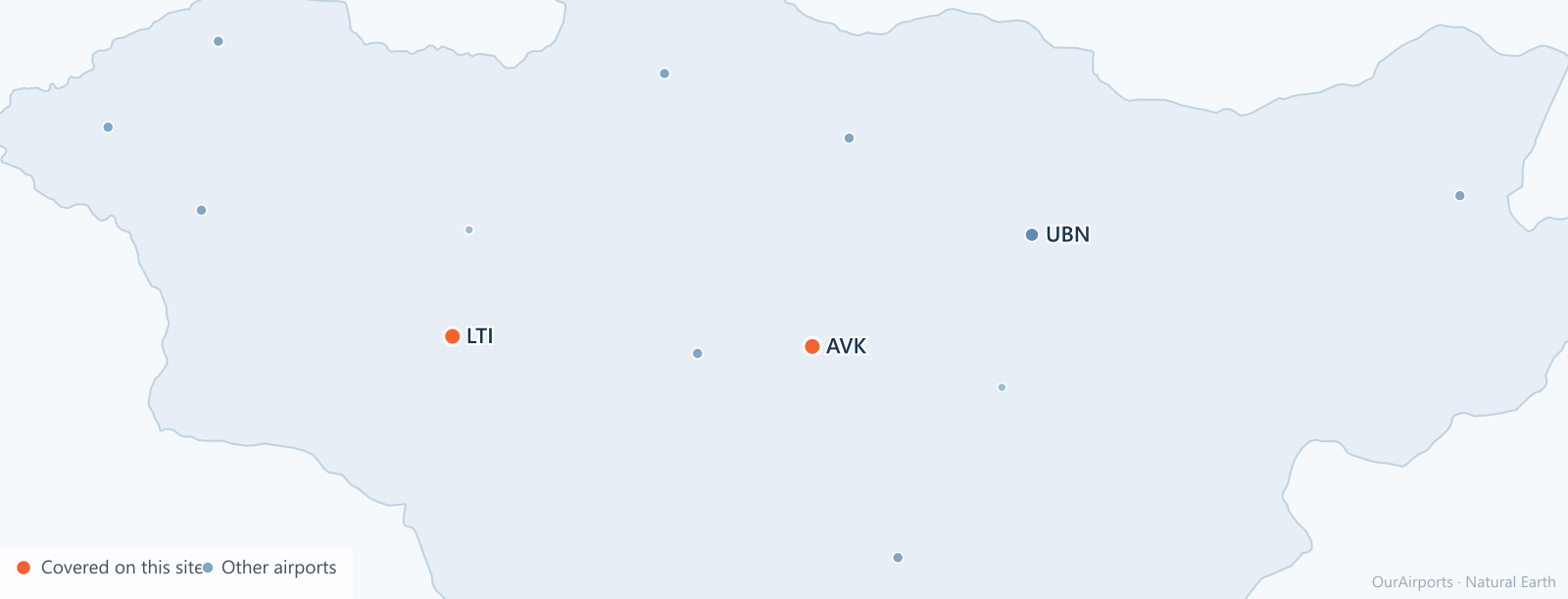 Mongolia airport distribution map: 13 scheduled airports
