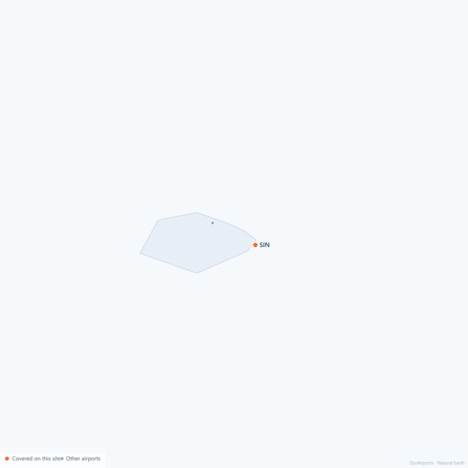 Singapore airport distribution map: 2 scheduled airports