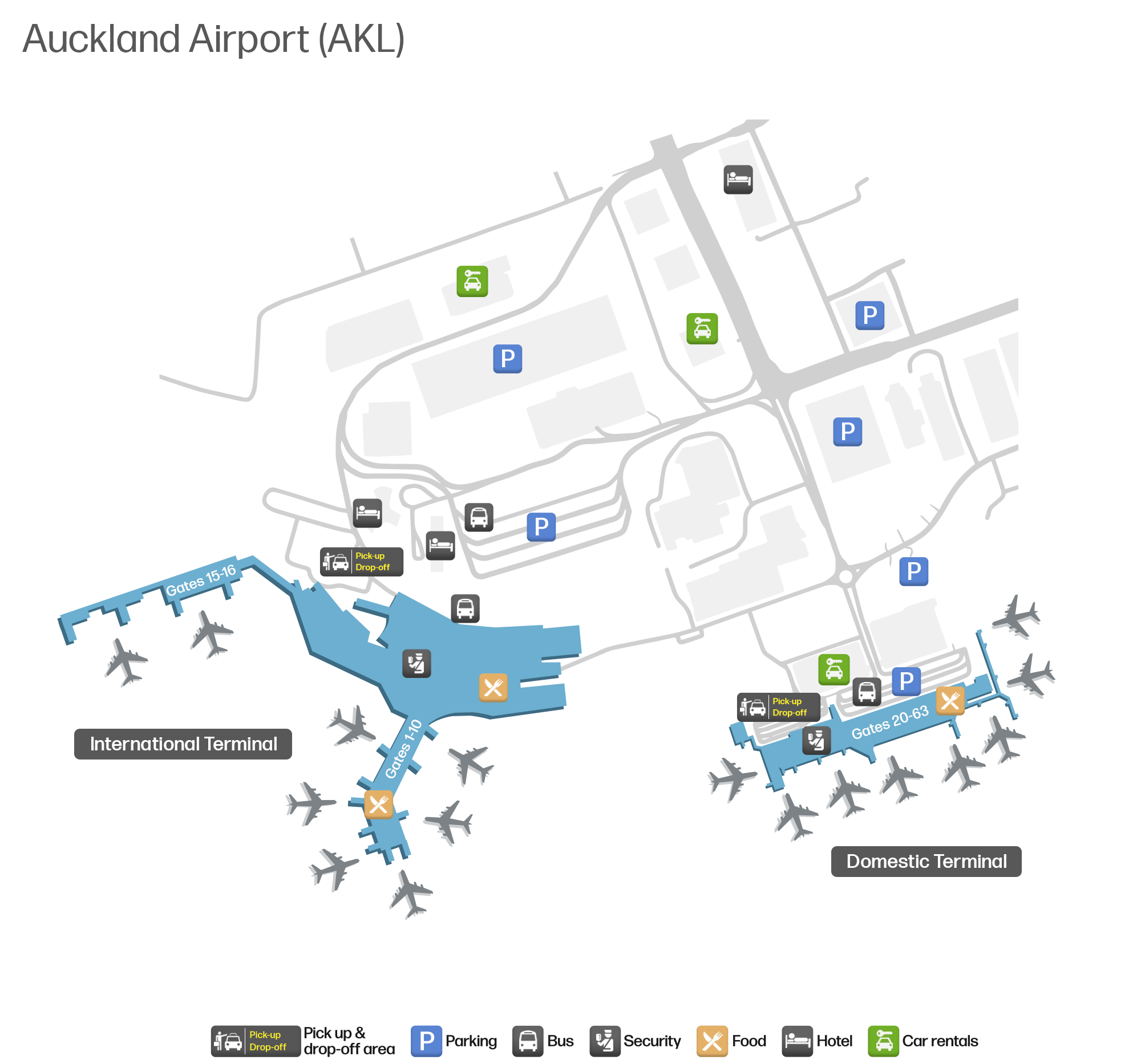 AKL Airport Terminal Map — Gates & Navigation