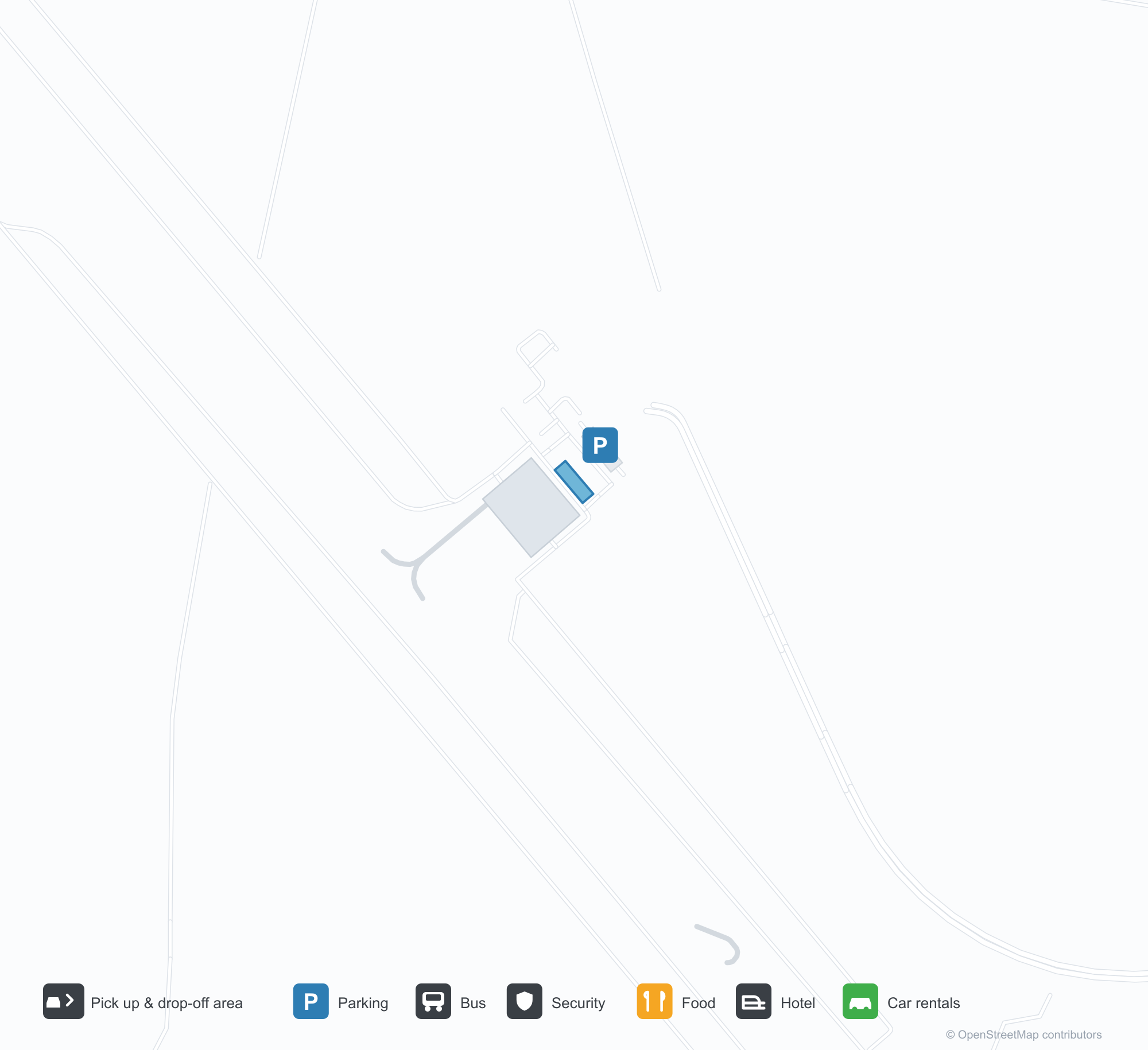 Alxa Left Banner Bayanhot Airport (AXF) terminal map showing all terminals, gate ranges and concourses