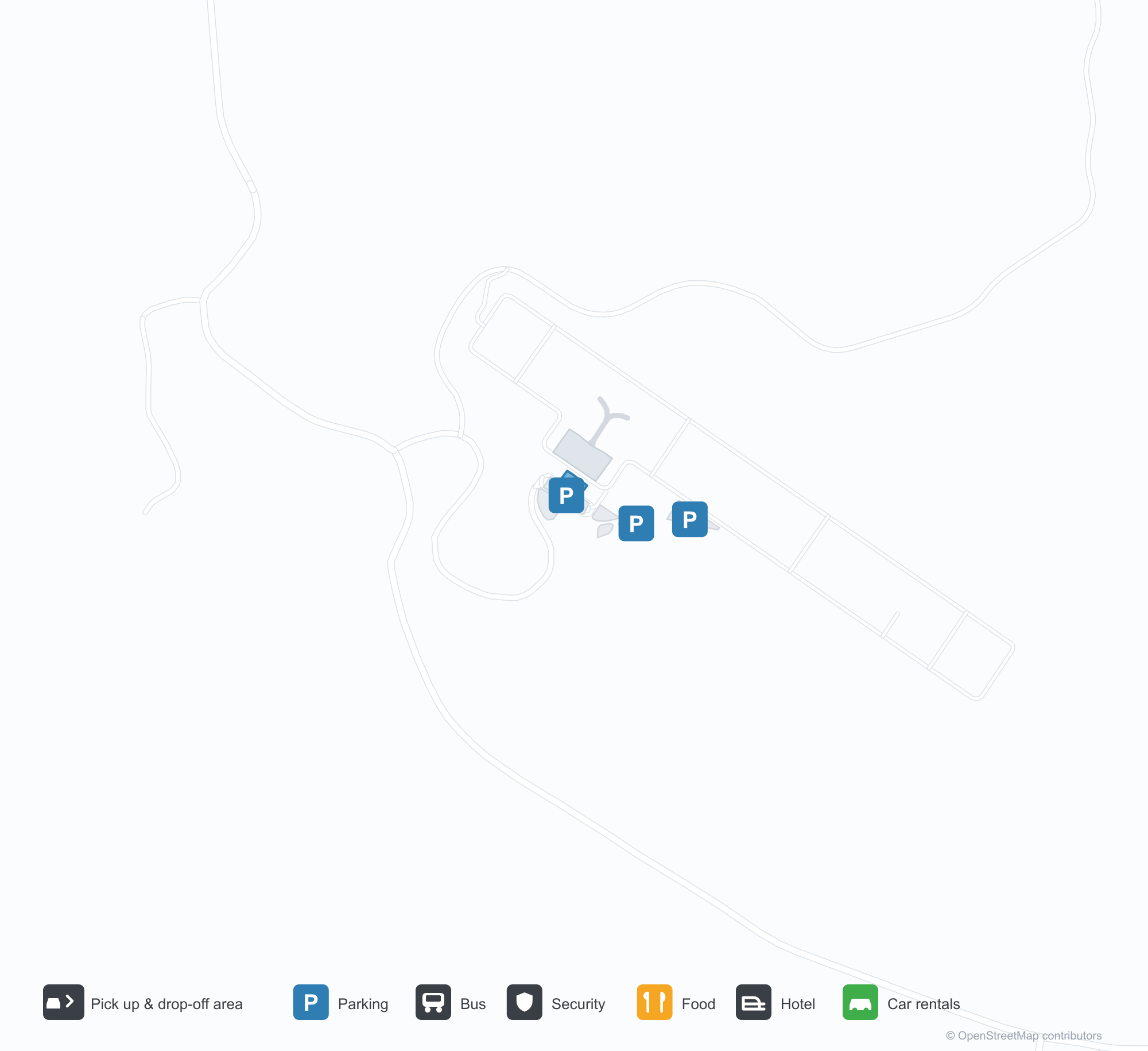 Amakusa Airport (AXJ) terminal map showing all terminals, gate ranges and concourses