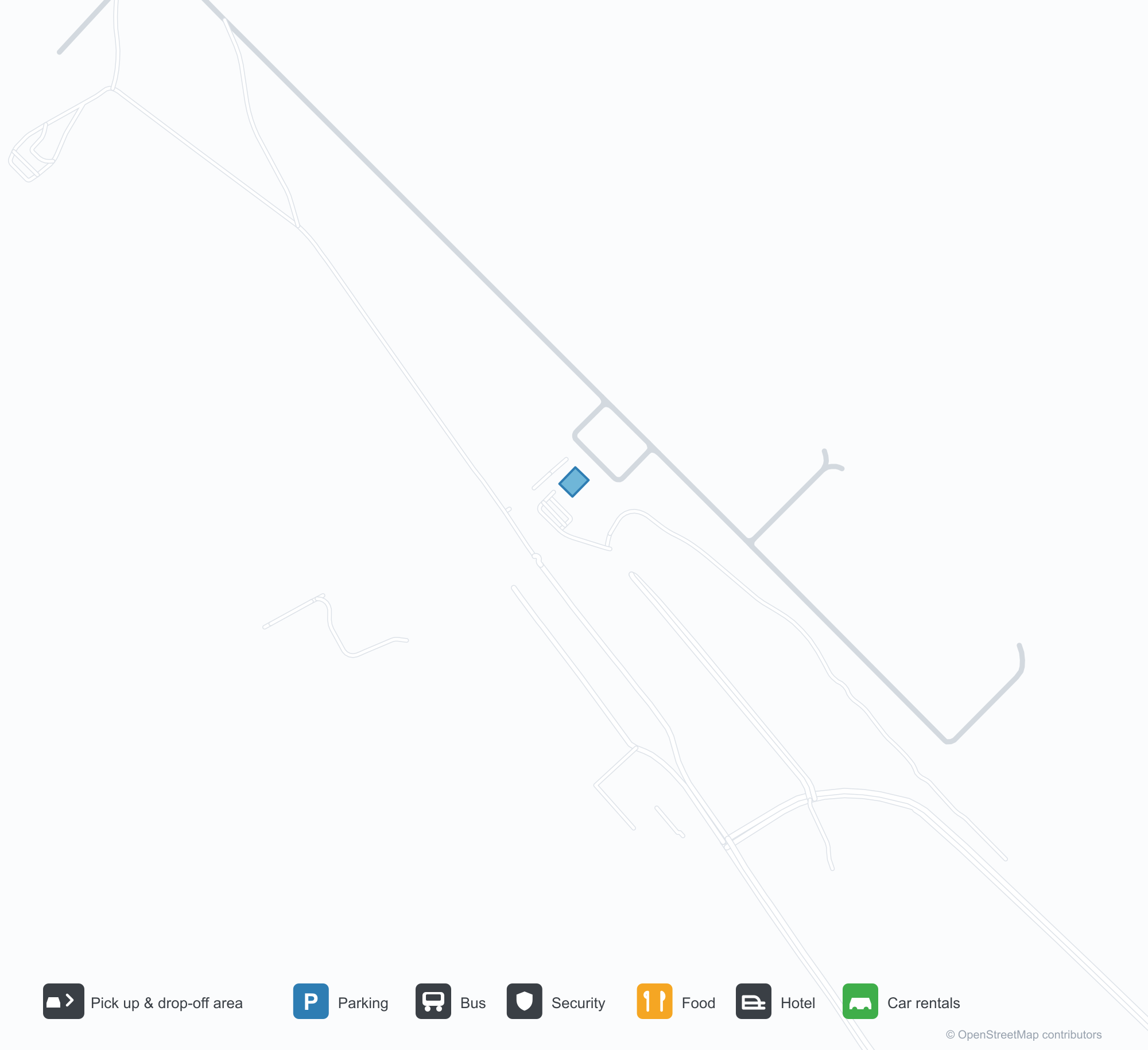 Ataq Airport (AXK) terminal map showing all terminals, gate ranges and concourses