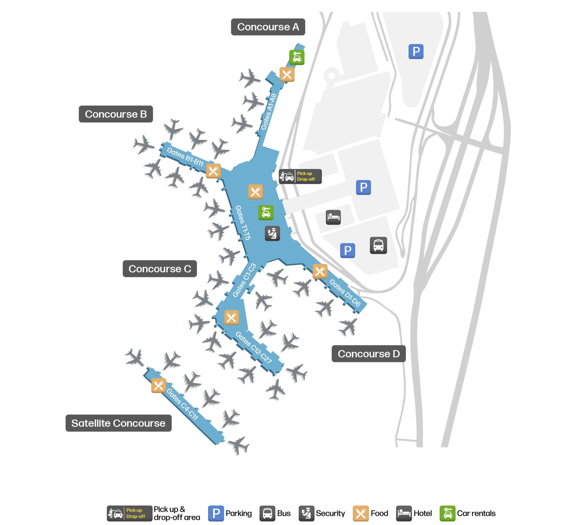 BNA Airport Terminal Map — Gates & Navigation