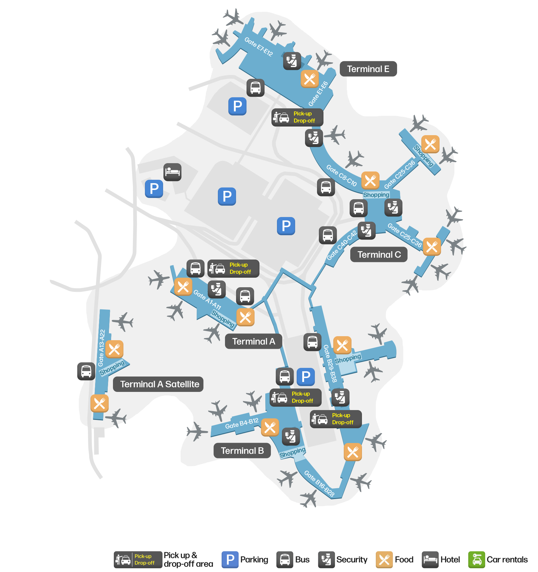 BOS Airport Terminal Map — Gates & Navigation