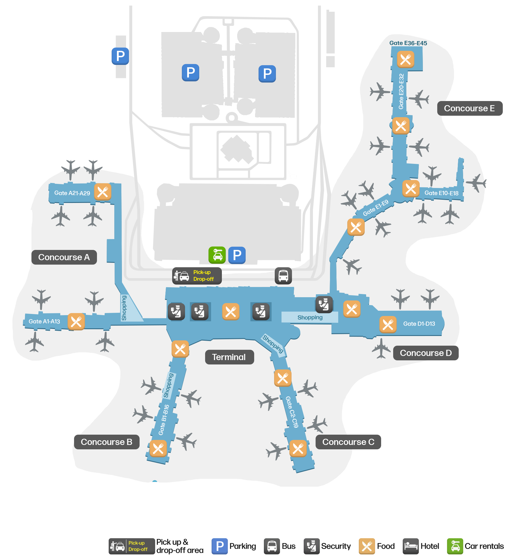 CLT Airport Terminal Map — Gates & Navigation