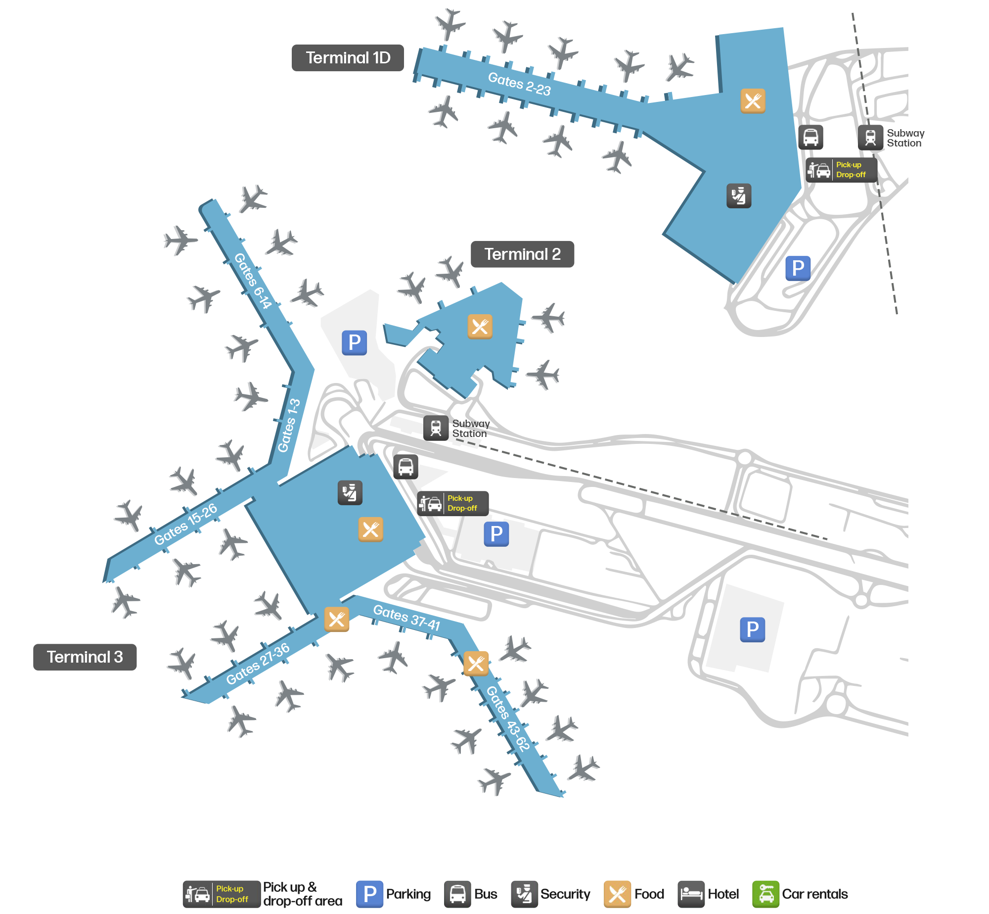DEL Airport Terminal Map — Gates & Navigation