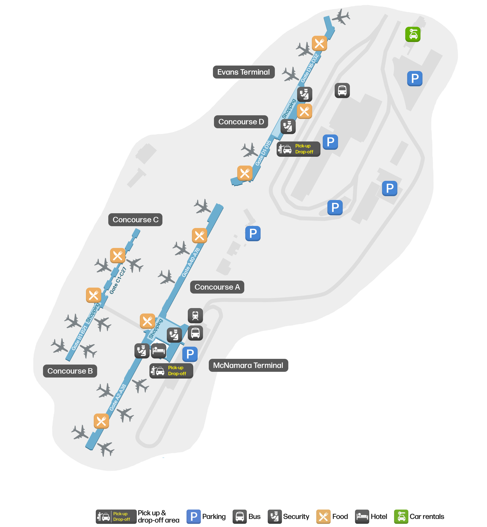 DTW Airport Terminal Map — Gates & Navigation