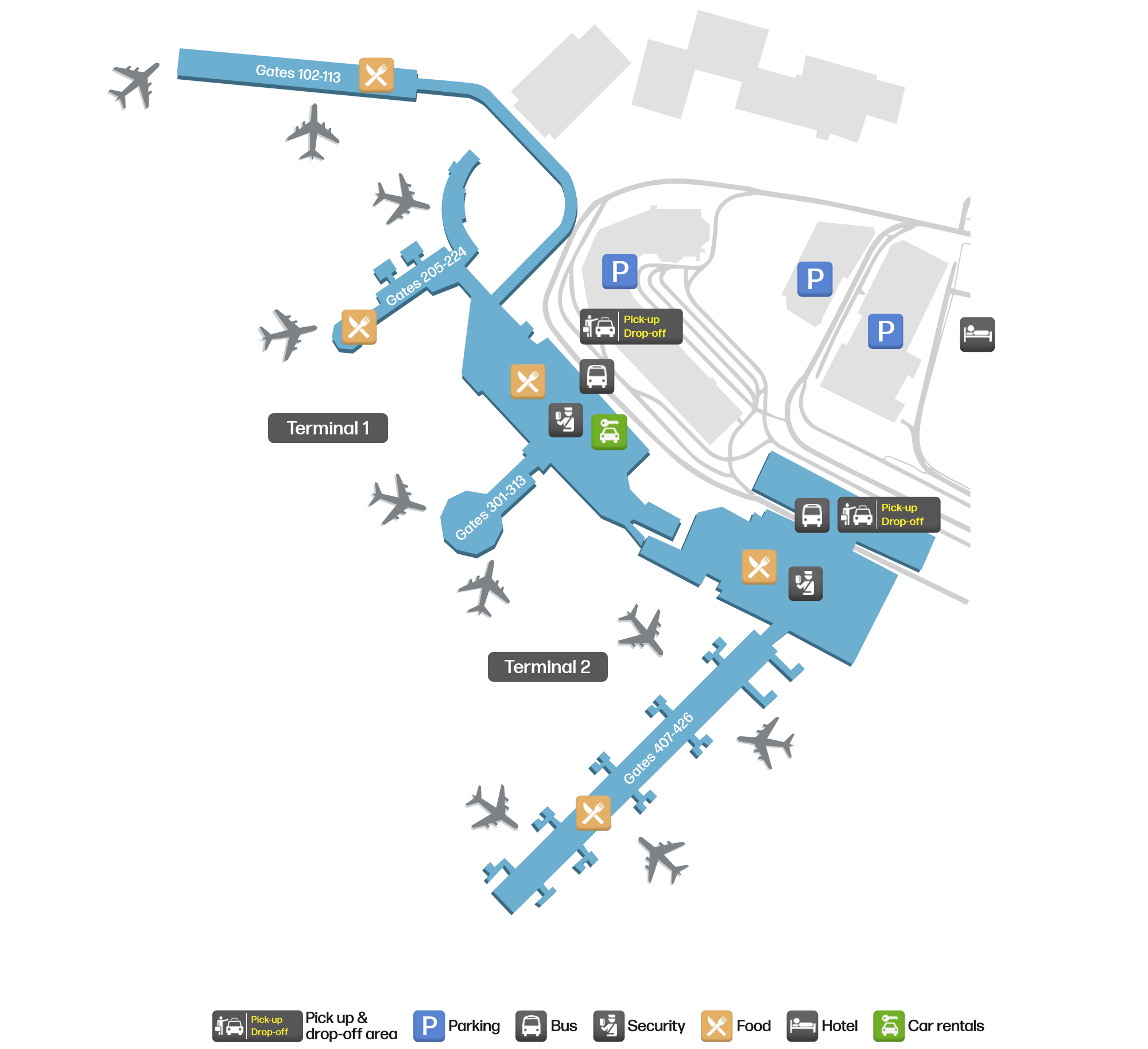DUB Airport Terminal Map — Gates & Navigation
