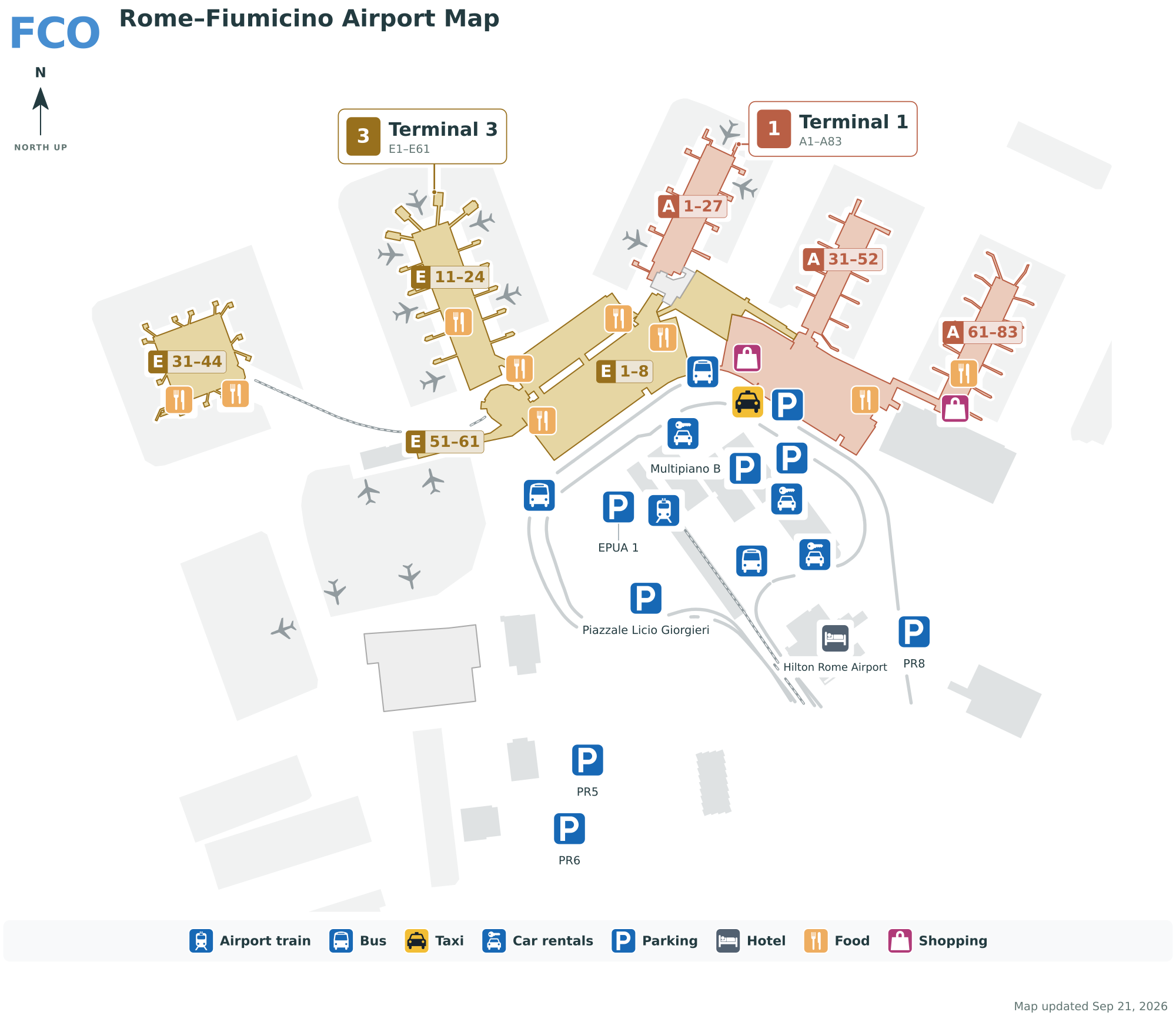 FCO Airport Terminal Map — Gates & Navigation