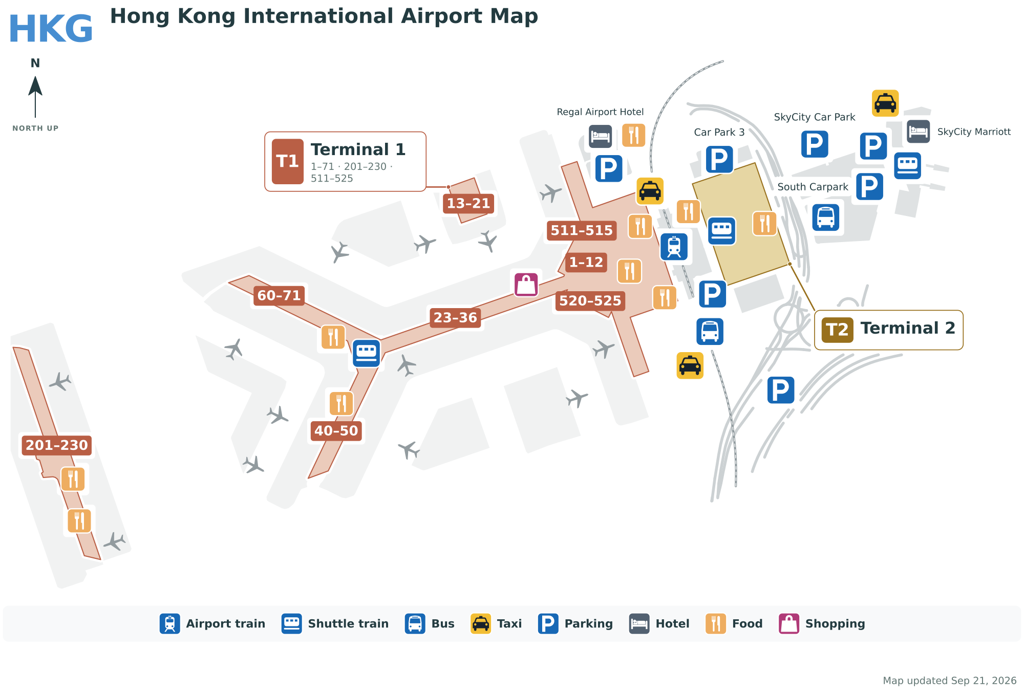 HKG Airport Terminal Map — Gates & Navigation