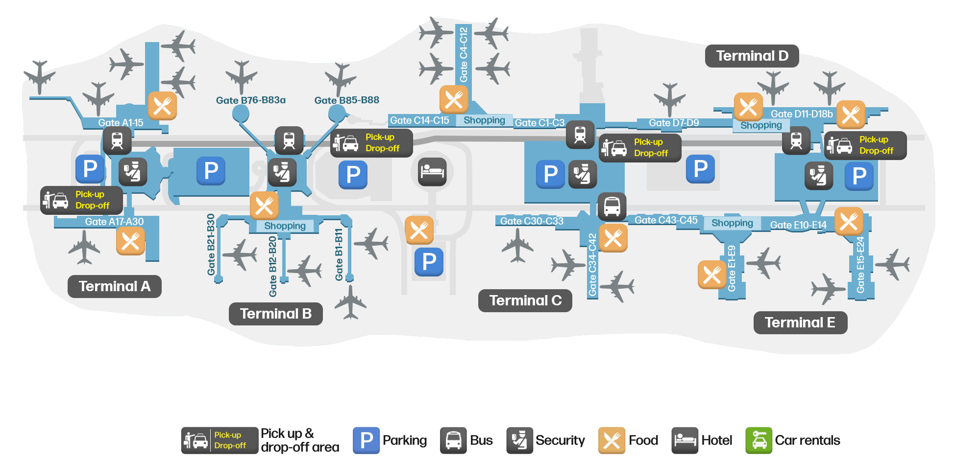 IAH Airport Terminal Map — Gates & Navigation
