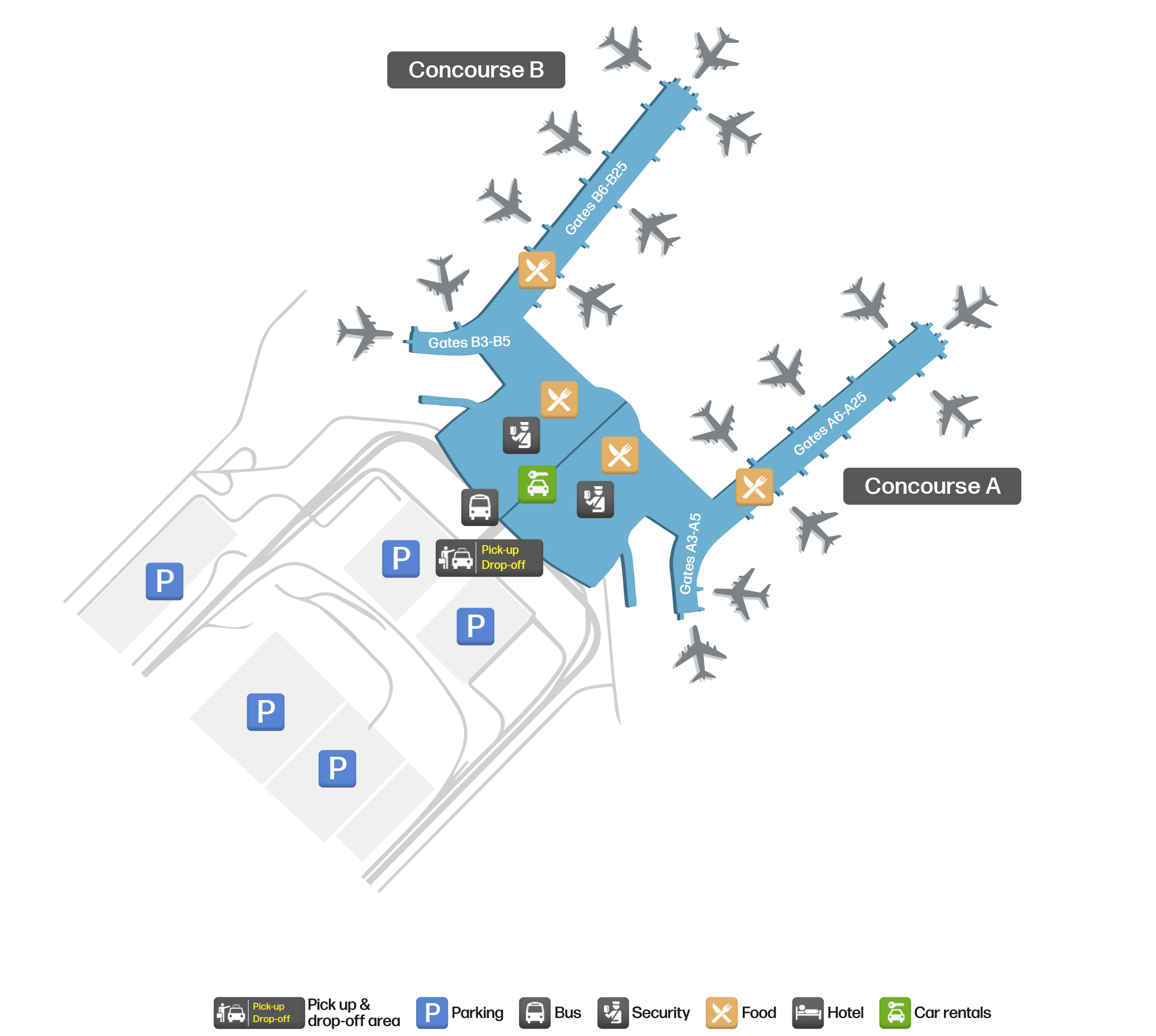 IND Airport Terminal Map — Gates & Navigation
