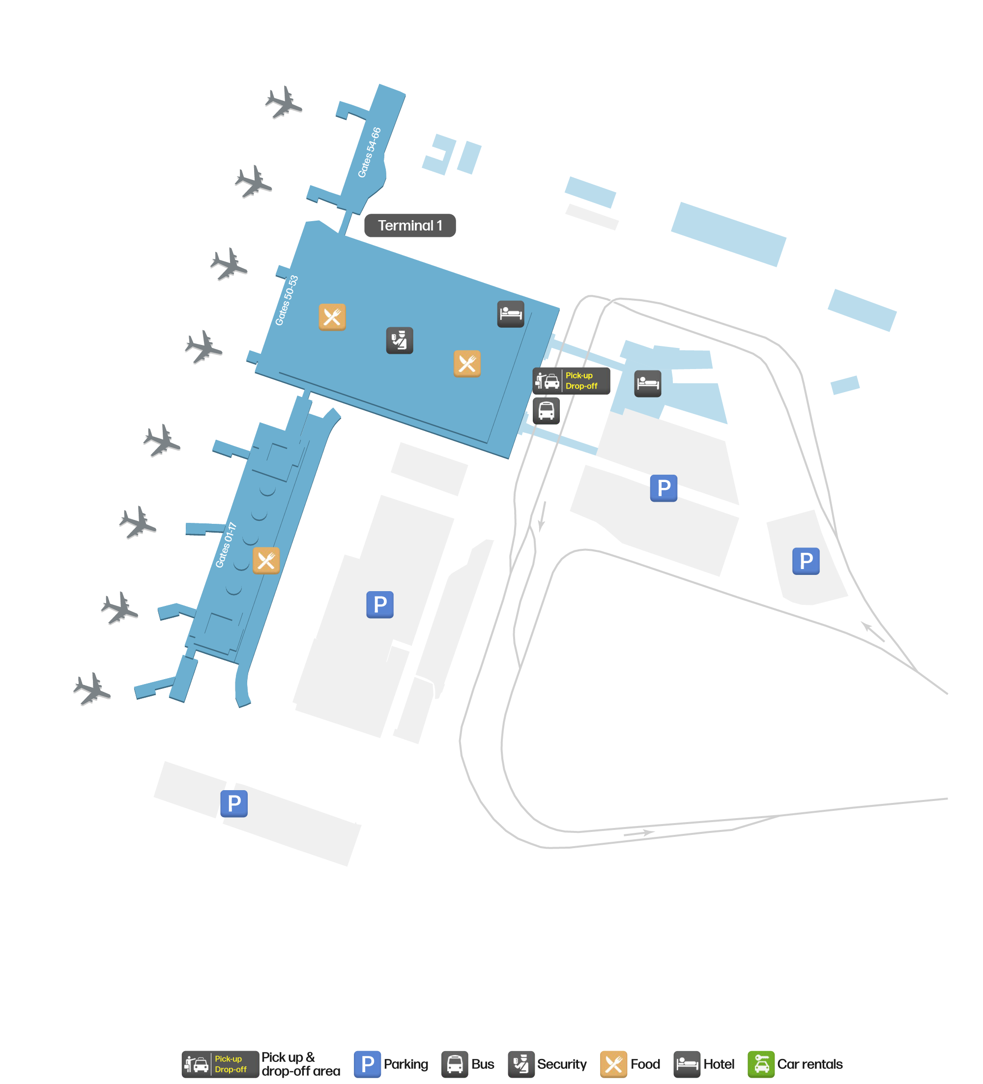 LED Airport Terminal Map — Gates & Navigation