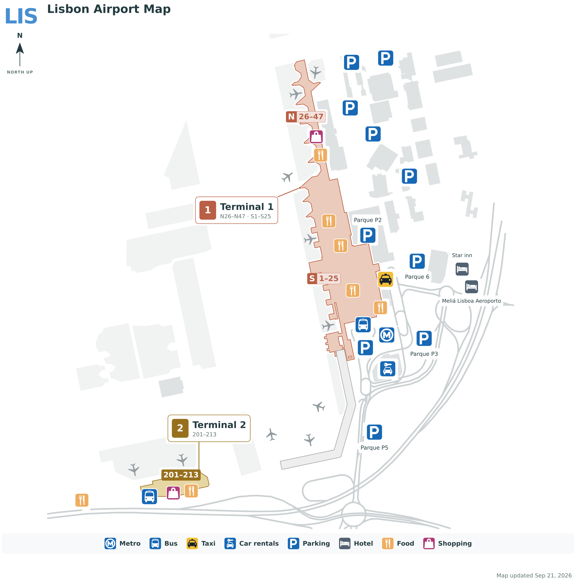 LIS Airport Terminal Map — Gates & Navigation