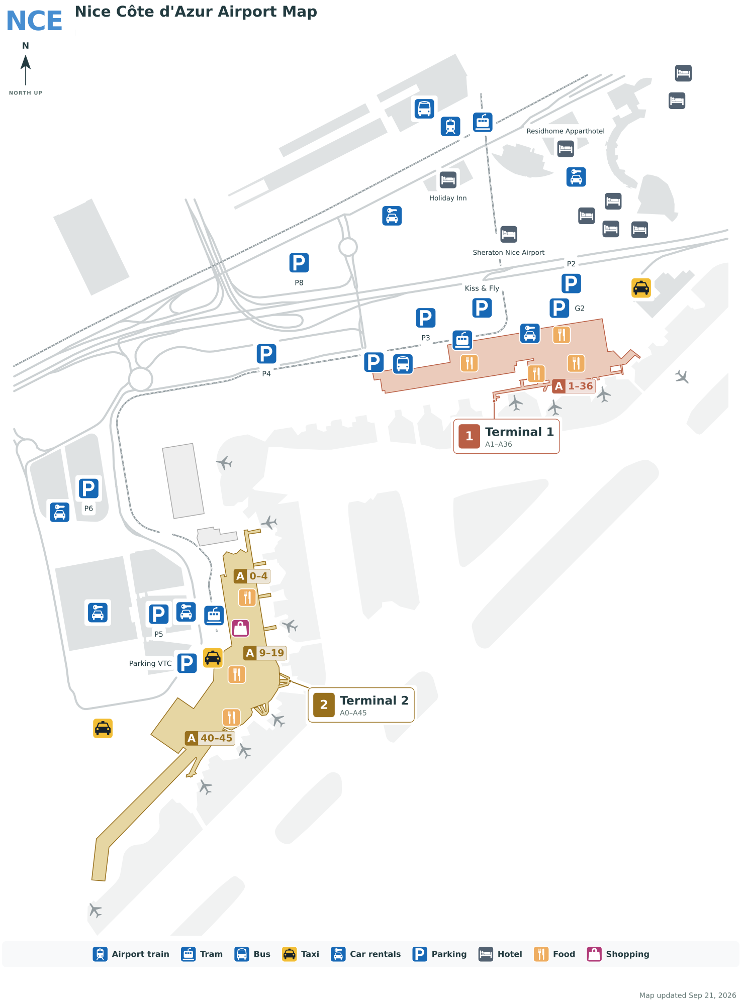 NCE Airport Terminal Map — Gates & Navigation