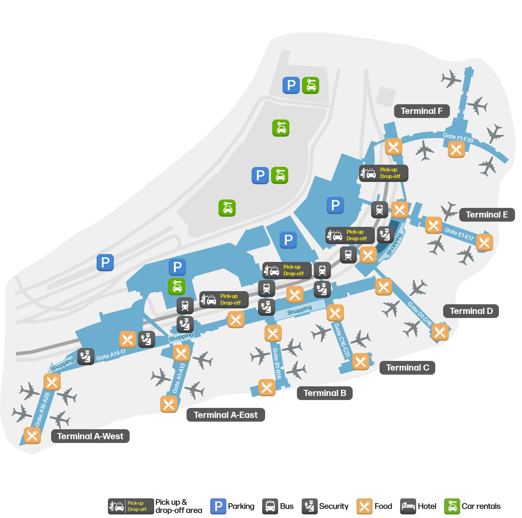 PHL Airport Terminal Map — Gates & Navigation