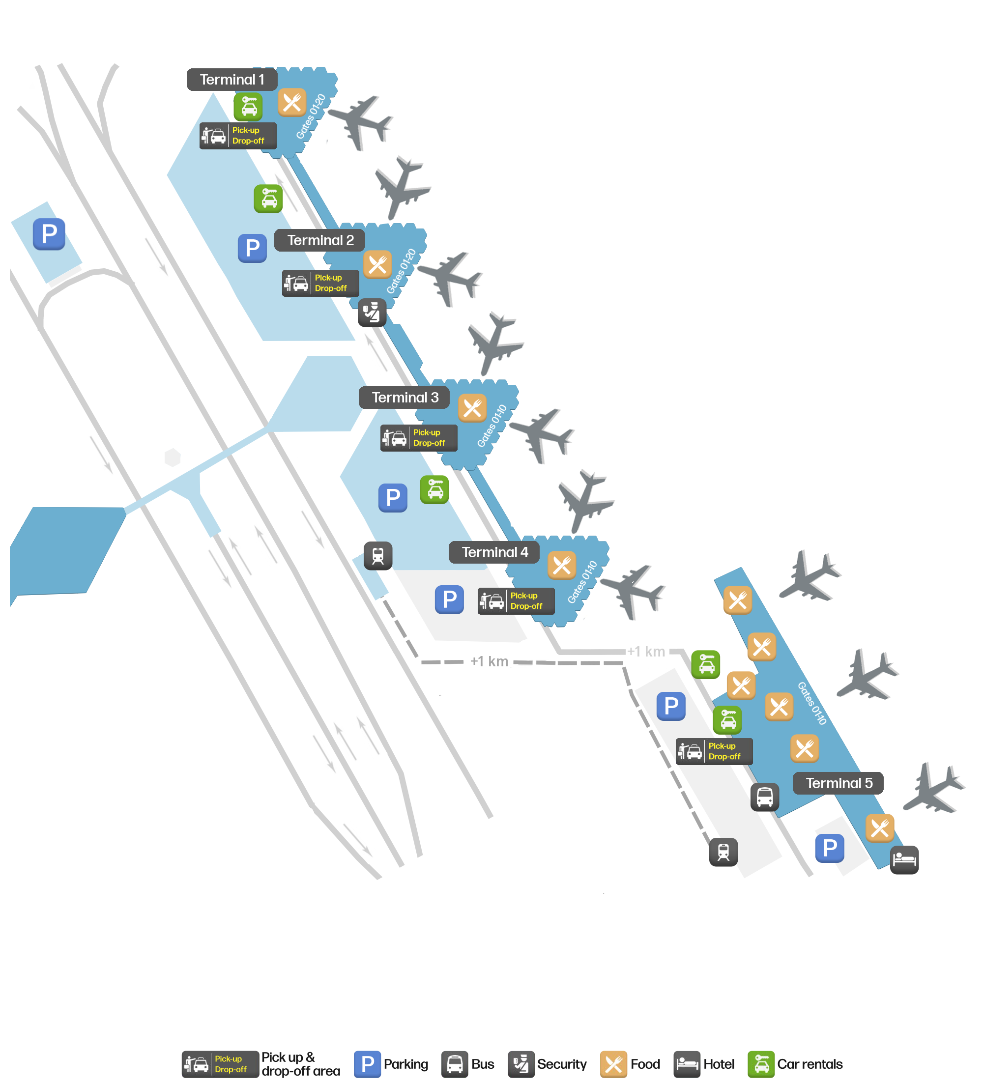 RUH Airport Terminal Map — Gates & Navigation