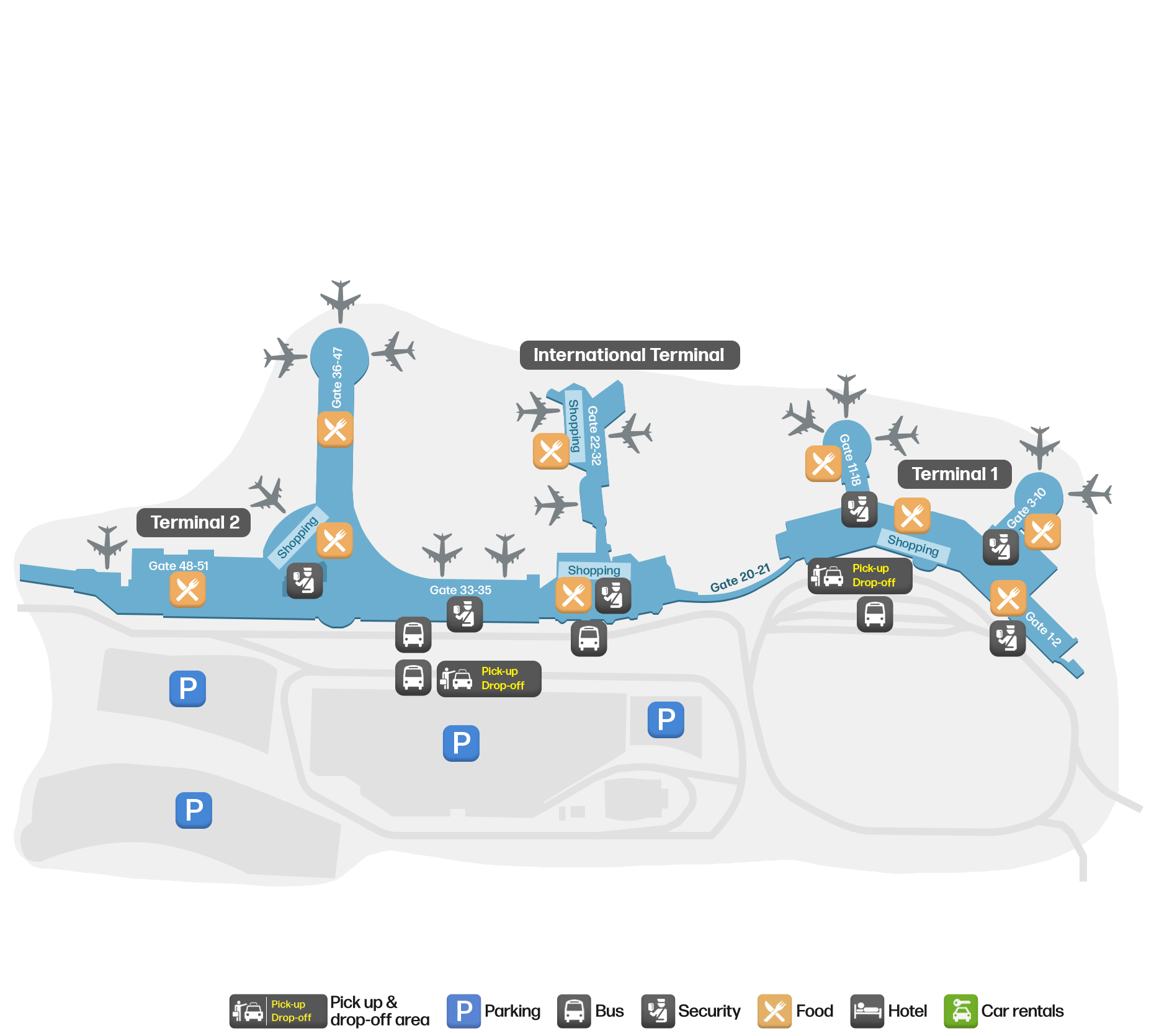 SAN Airport Terminal Map — Gates & Navigation