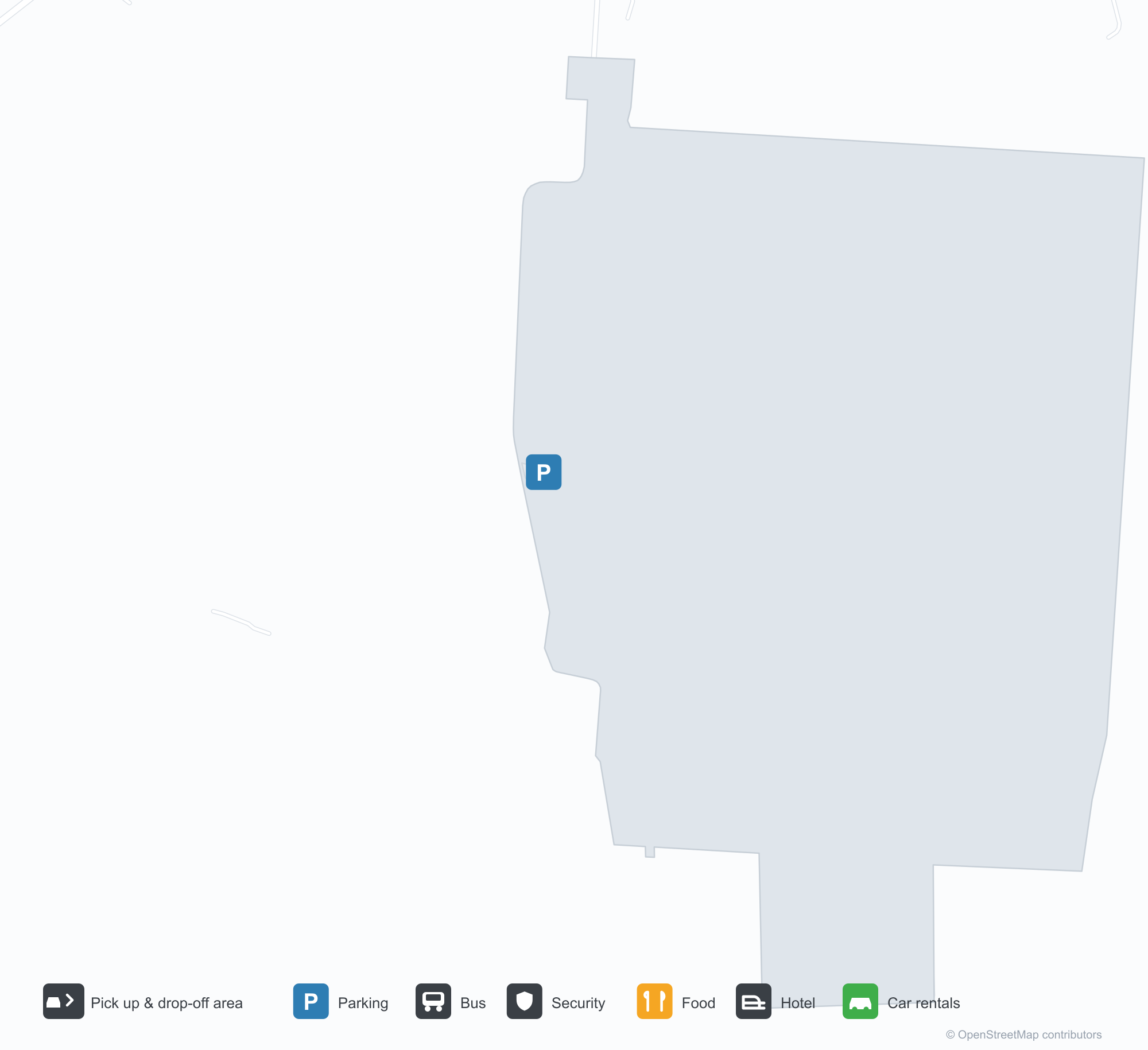 Siena-Ampugnano Airport (SAY) terminal map showing all terminals, gate ranges and concourses