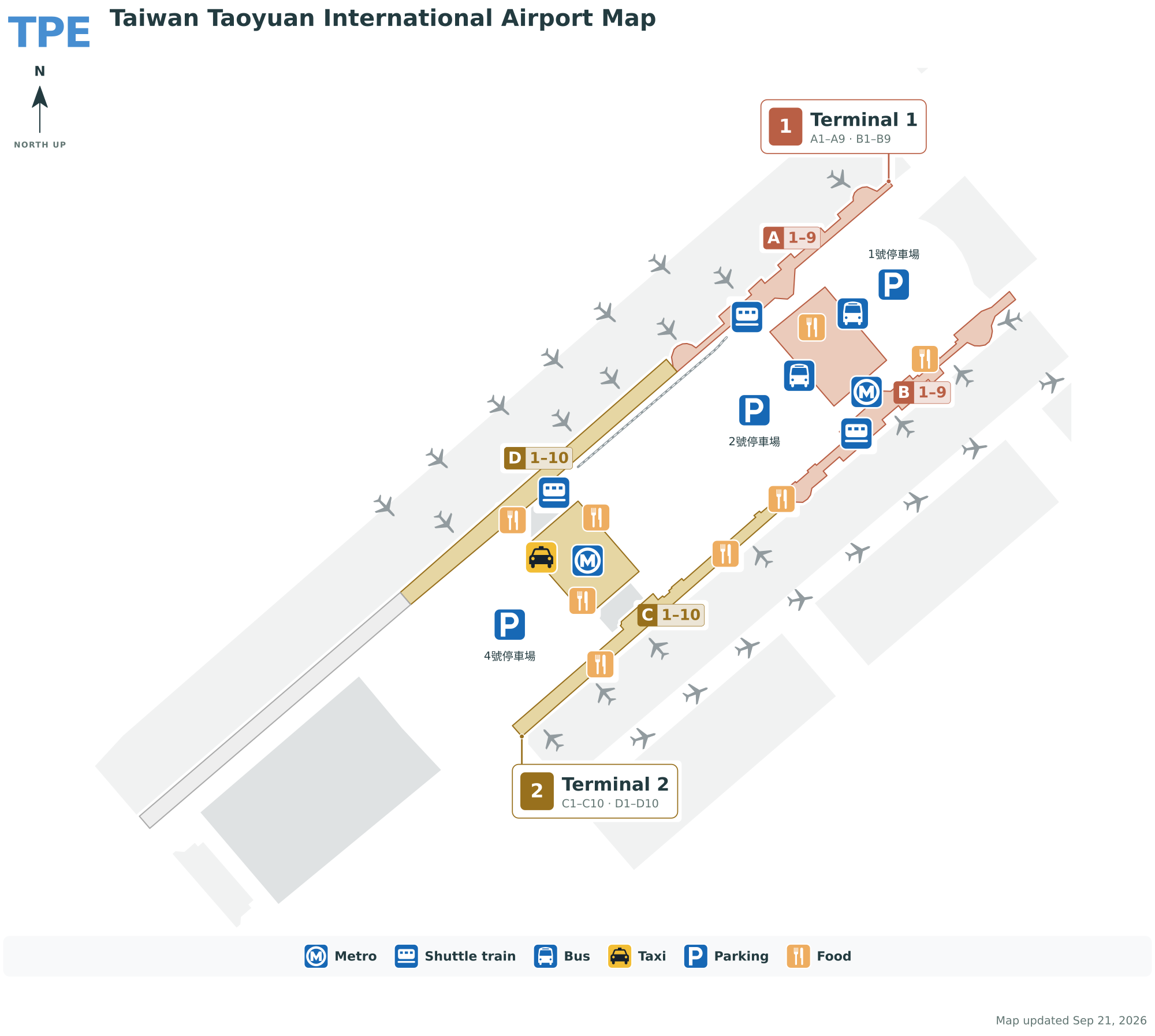 TPE Airport Terminal Map — Gates & Navigation