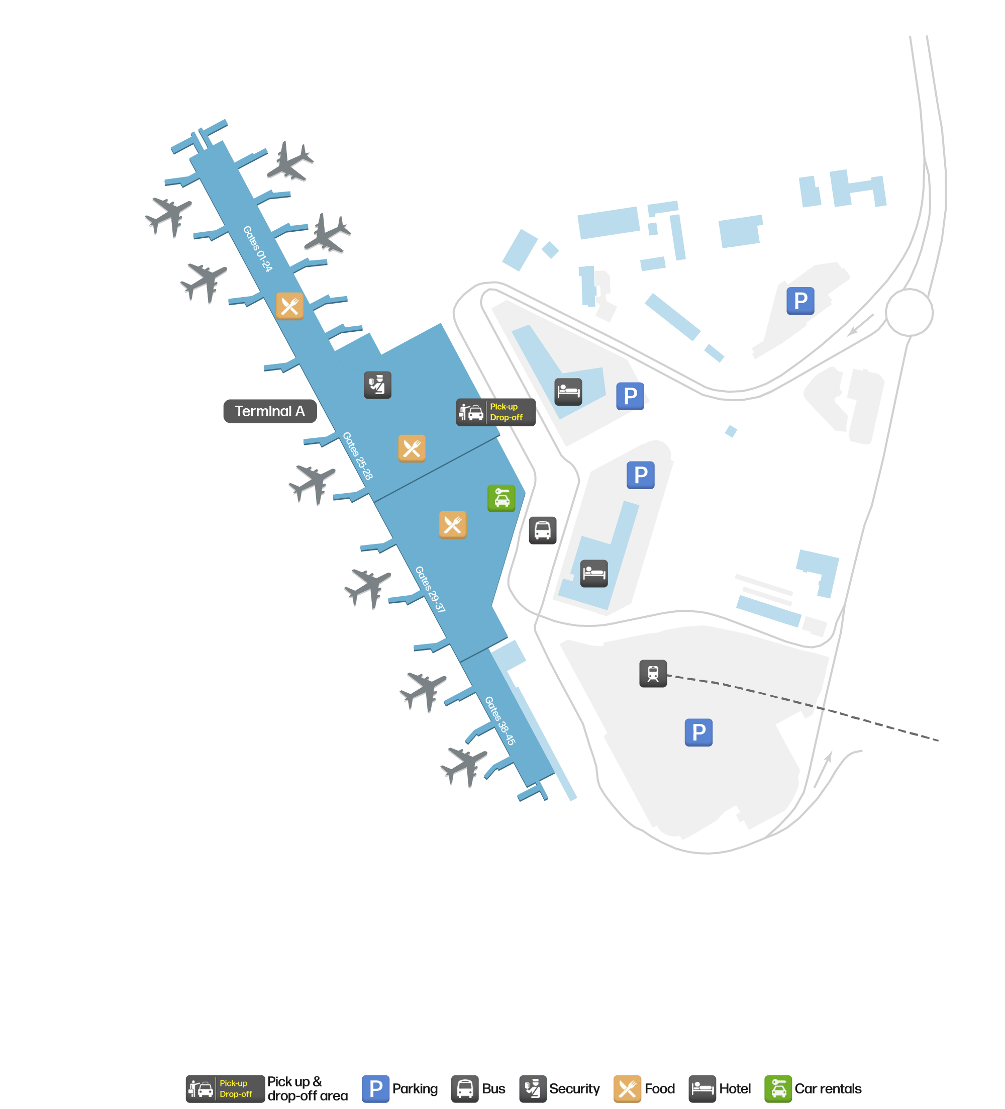 WAW Airport Terminal Map — Gates & Navigation