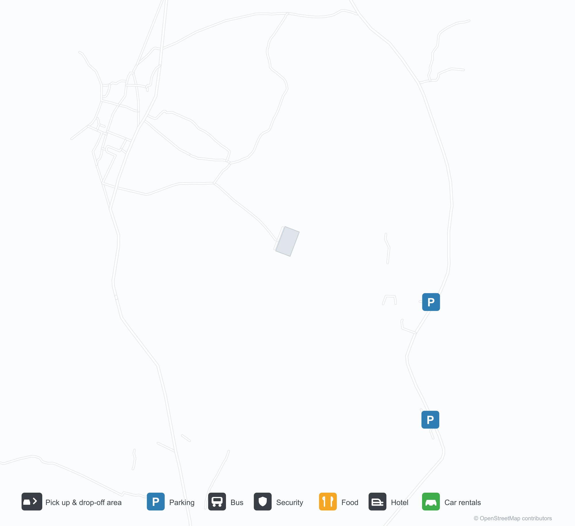 Wang'an Airport (WOT) terminal map showing all terminals, gate ranges and concourses