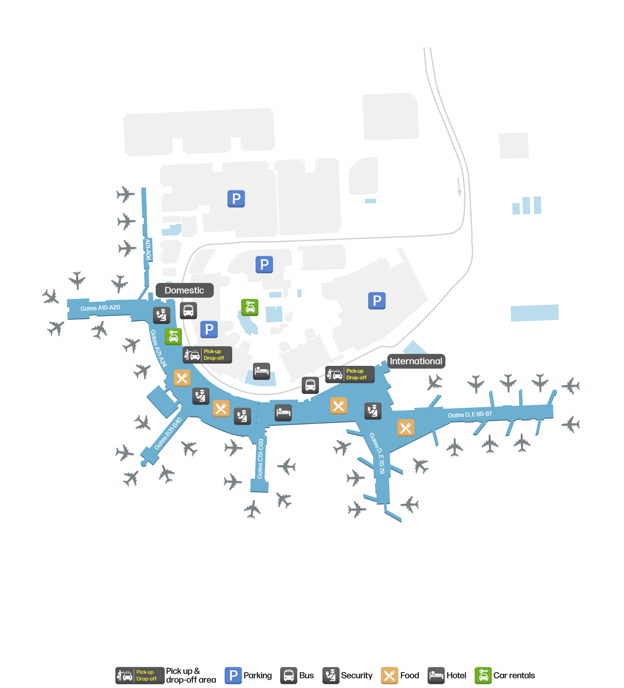 YYC Airport Terminal Map — Gates & Navigation
